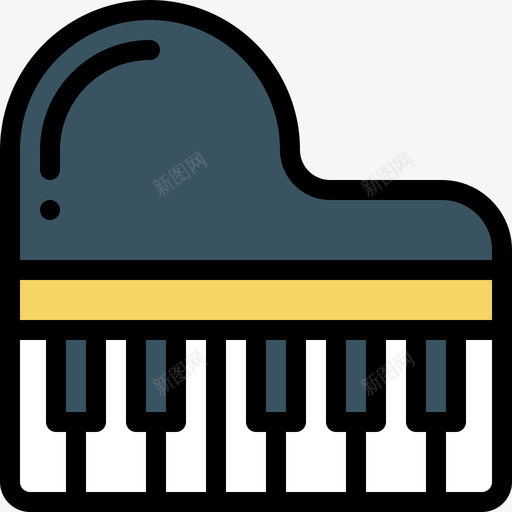钢琴艺术工作室9线性颜色图标svg_新图网 https://ixintu.com 线性颜色 艺术工作室9 钢琴