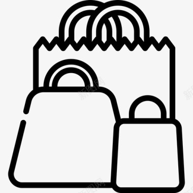 购物袋销售21直列图标图标