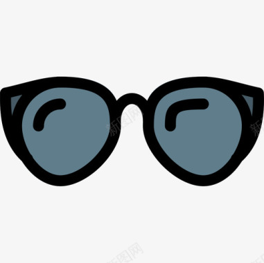 眼镜时尚12线性颜色图标图标