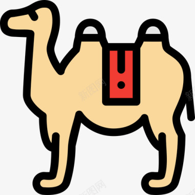 骆驼沙漠14线形颜色图标图标