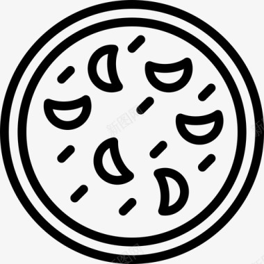 披萨食品79直系图标图标