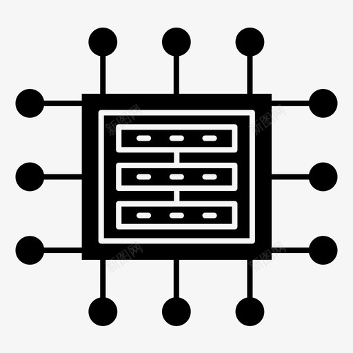 处理器芯片电路图标svg_新图网 https://ixintu.com ic 处理器 电路 芯片