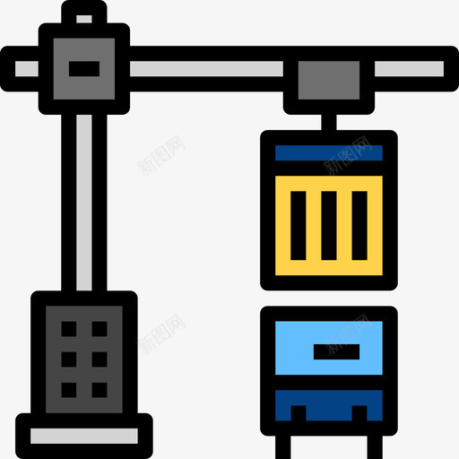 起重机物流9线性颜色图标svg_新图网 https://ixintu.com 物流9 线性颜色 起重机