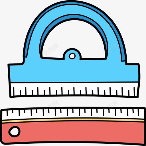 量角器回学校58彩色图标svg_新图网 https://ixintu.com 回学校58 彩色 量角器