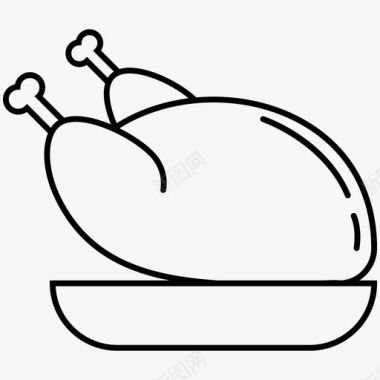 鸡肉菜肴快餐图标图标