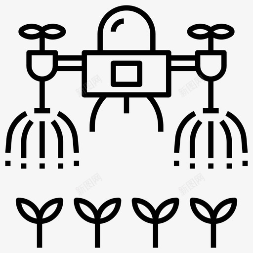 喷雾机器人无人机农场图标svg_新图网 https://ixintu.com 农场 喷雾机器人 无人机 未来农业 浇水