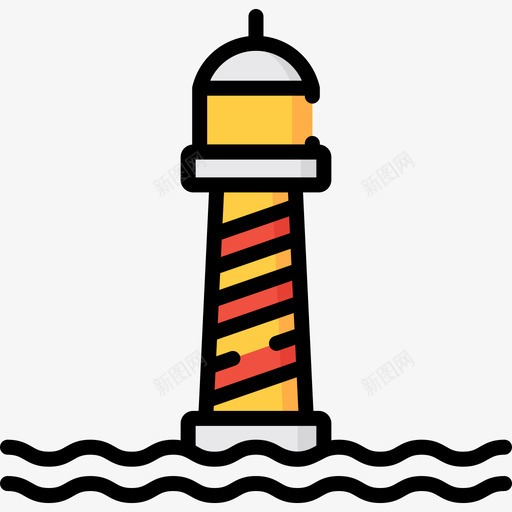 灯塔海盗33线性颜色图标svg_新图网 https://ixintu.com 海盗33 灯塔 线性颜色