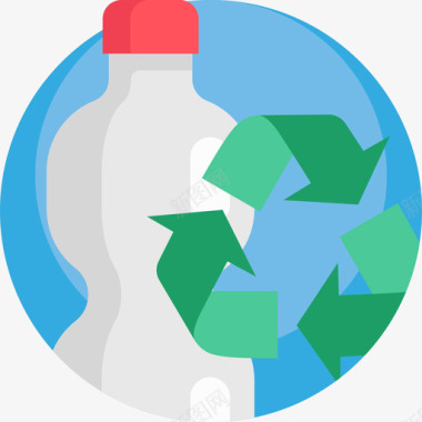 塑料瓶回收扁平图标图标