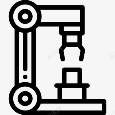 机械手臂工程7线性图标图标