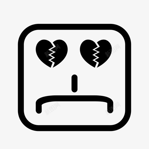伤心的脸破碎的心表情图标svg_新图网 https://ixintu.com 伤心的脸 悲伤 破碎的心 表情