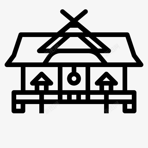 寺庙建筑日本图标svg_新图网 https://ixintu.com 地标 寺庙 建筑 日本 日本轮廓