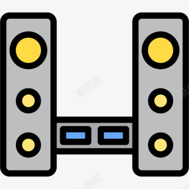 扬声器家用电气设备2线性颜色图标图标