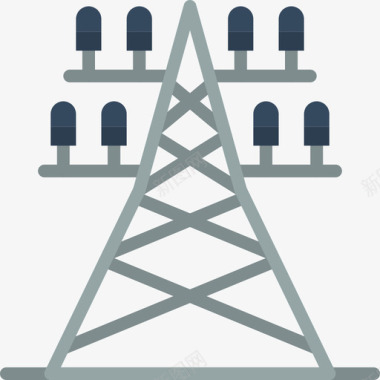 塔楼通信8号扁平图标图标