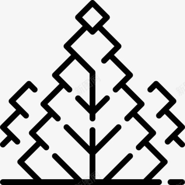 圣诞树松树冬季图标图标
