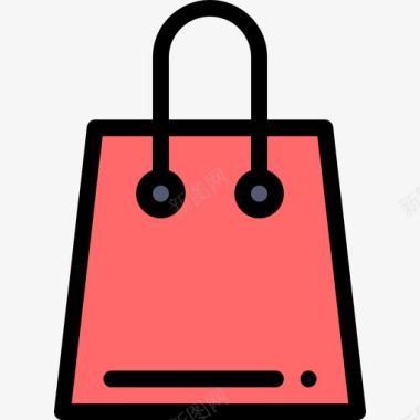 购物袋网上购物41线性颜色图标图标