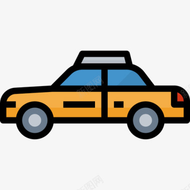 出租车交通92线性颜色图标图标