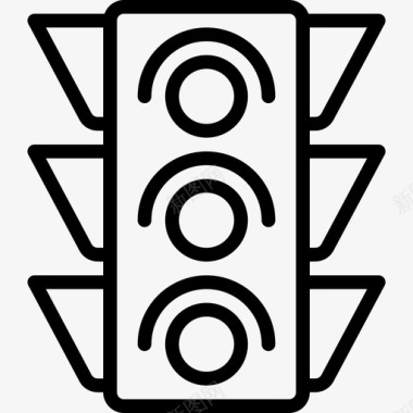 交通灯导航14线性图标图标