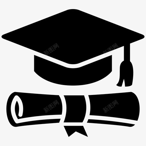 毕业证书学位图标svg_新图网 https://ixintu.com 学习 学位 教育 毕业 证书