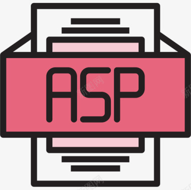 Asp文件类型2线性颜色图标图标