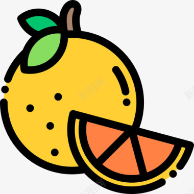 橙色水果蔬菜9线形颜色图标图标