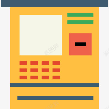 自动取款机财务7扁平图标图标