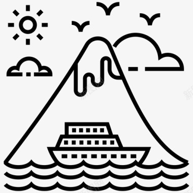 船舶货物邮轮图标图标