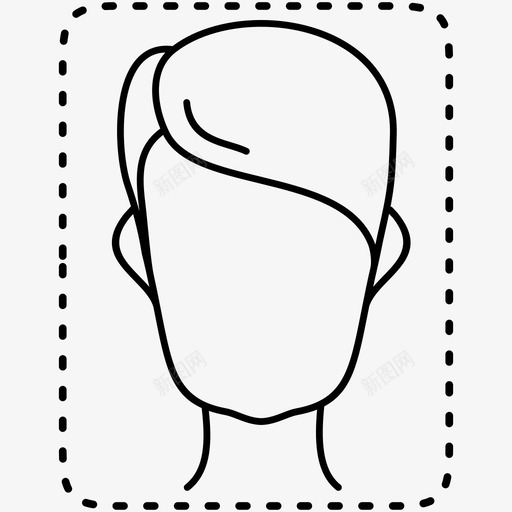 长方形脸颧骨脸型图标svg_新图网 https://ixintu.com 女性脸型 脸型 长方形脸 颧骨