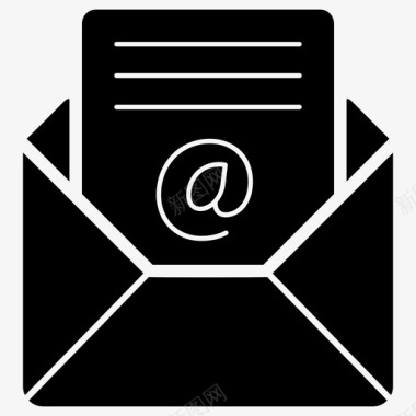 打开的电子邮件业务消息信封图标图标