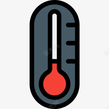 温度计冬季30线性颜色图标图标