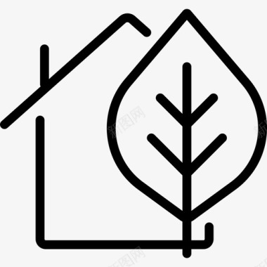 生态家园智能住宅7线性图标图标
