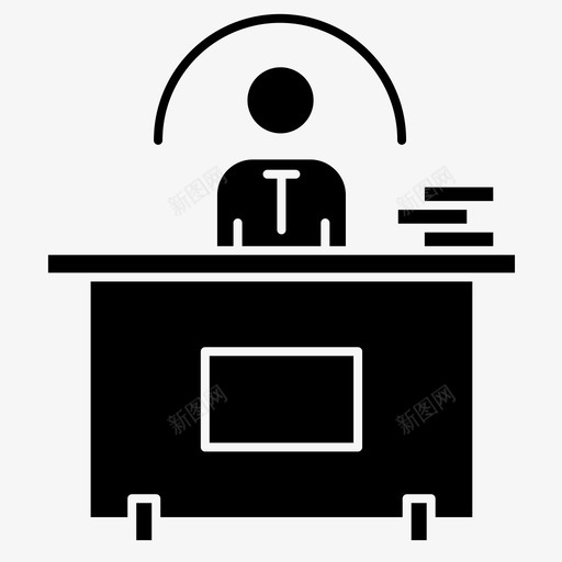 前台头像桌子图标svg_新图网 https://ixintu.com 前台 头像 接待员 桌子