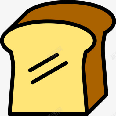 面包食品116线性颜色图标图标