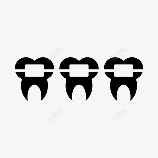 牙套磨牙嘴图标svg_新图网 https://ixintu.com 医院字形图标 嘴 牙套 牙齿 磨牙
