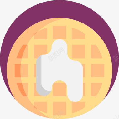 华夫饼甜糖果扁的图标图标