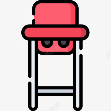 高脚椅家具31线性颜色图标图标
