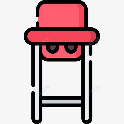 高脚椅家具31线性颜色图标svg_新图网 https://ixintu.com 家具31 线性颜色 高脚椅