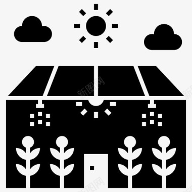 温室农业封闭式图标图标