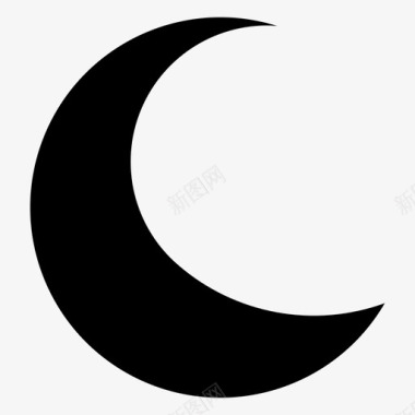 月亮晚上半圆图标图标