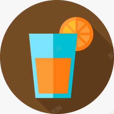橙汁47号咖啡厅平的图标图标