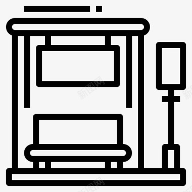 汽车站建筑交通图标图标