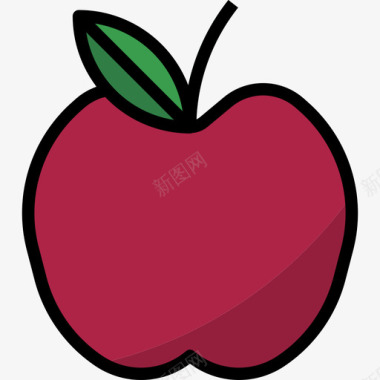 苹果水果和蔬菜9线性颜色图标图标