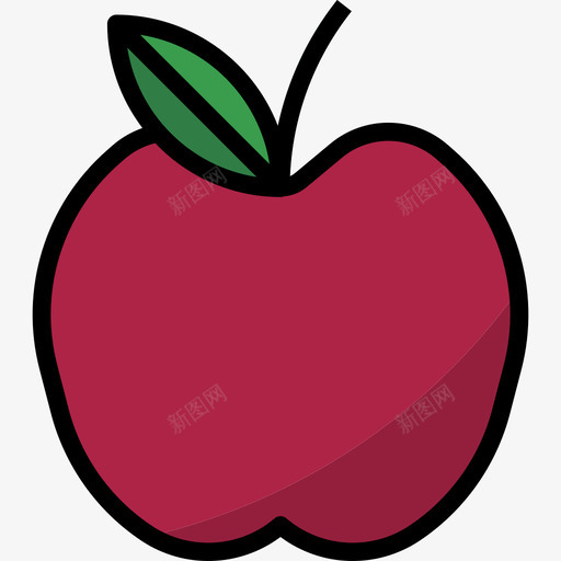 苹果水果和蔬菜9线性颜色图标svg_新图网 https://ixintu.com 水果和蔬菜9 线性颜色 苹果