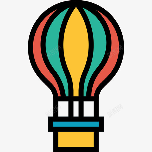热气球旅行98线性颜色图标svg_新图网 https://ixintu.com 旅行98 热气球 线性颜色