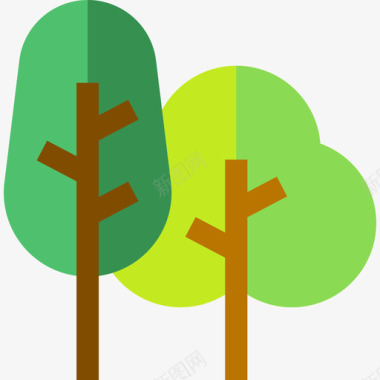 森林可再生能源12平坦图标图标
