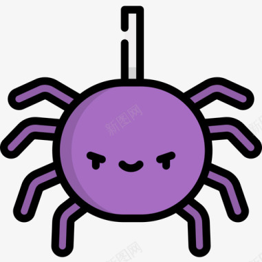 蜘蛛万圣节70线性颜色图标图标