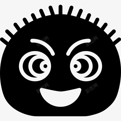 毛茸茸的卷曲的表情符号的图标svg_新图网 https://ixintu.com 卷曲的 有趣的 毛茸茸的 表情符号的