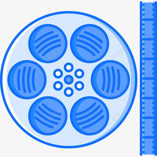 卷轴电影院21蓝色图标svg_新图网 https://ixintu.com 卷轴 电影院21 蓝色