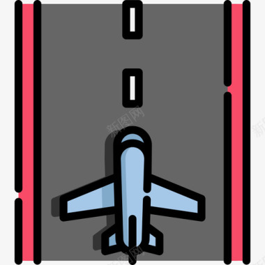跑道29号机场线性颜色图标图标