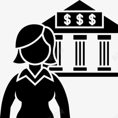 女银行家银行业商业图标图标