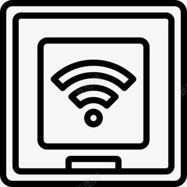 Wifi智能住宅7线性图标图标